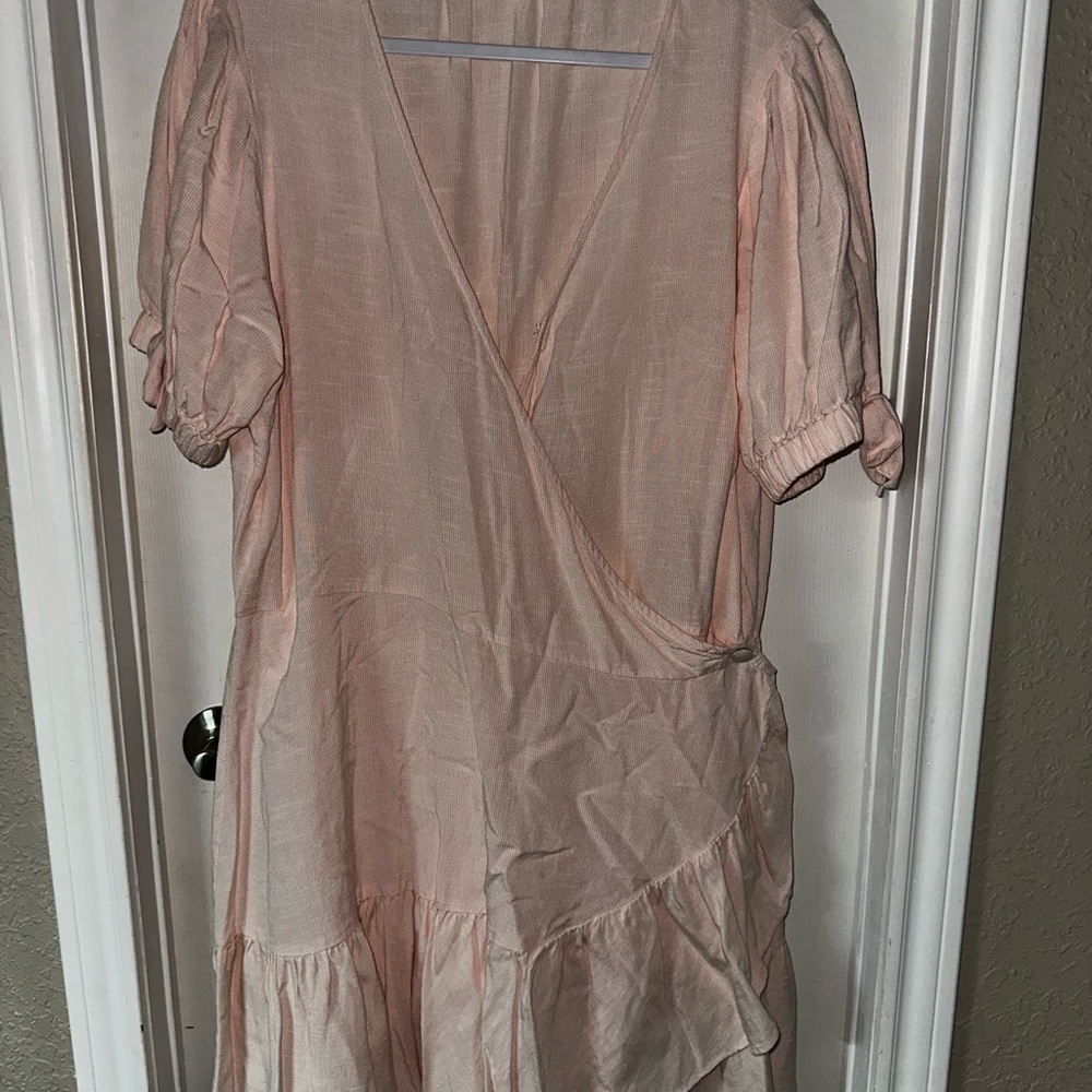 Chic Asymmetrical Peach Dress